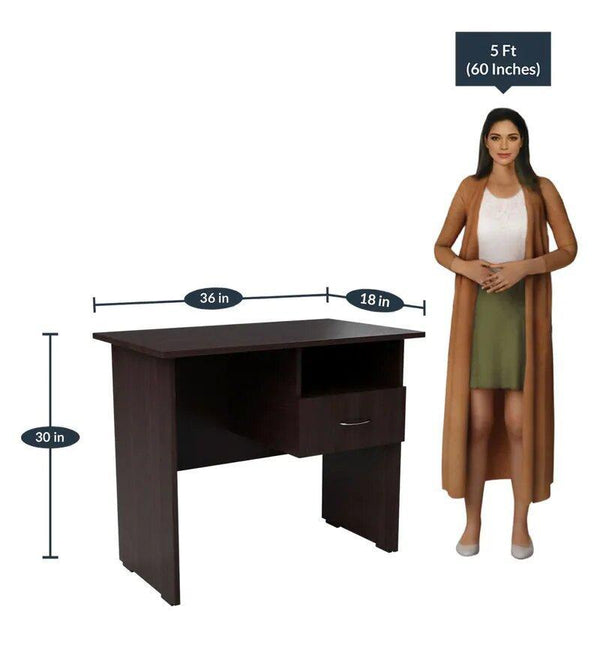 Shelly Study Table in Wenge Color - Luxe Maple