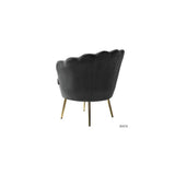 Flower Accent Chair In Suede - Luxe Maple