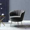 Flower Luxury Accent Chair In Suede