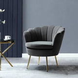 Flower Luxury Accent Chair In Suede
