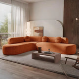 Gello Premium Sectional Sofa Set In Suede - Luxe Maple Orange