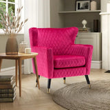 Rome Luxury Accent Chair In Suede pink