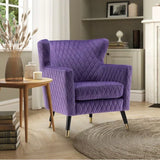 Rome Luxury Accent Chair In Suede purple