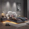 Sweet Cloud Upholstered Luxury Bed In Leatherette Grey