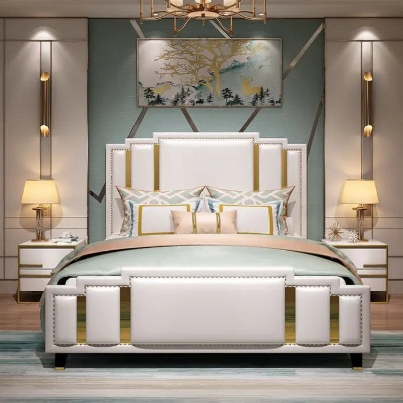 Luxter Premium Upholstered Bed in Leatherette King Pro