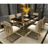London Luxury Dining Table in Suede 4 Seater