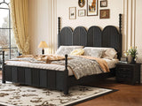 Hercules Solid Wood Antique Premium Poster Bed In Black
