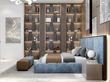Loox Premium Upholstered Bed in Suede with Side Tables