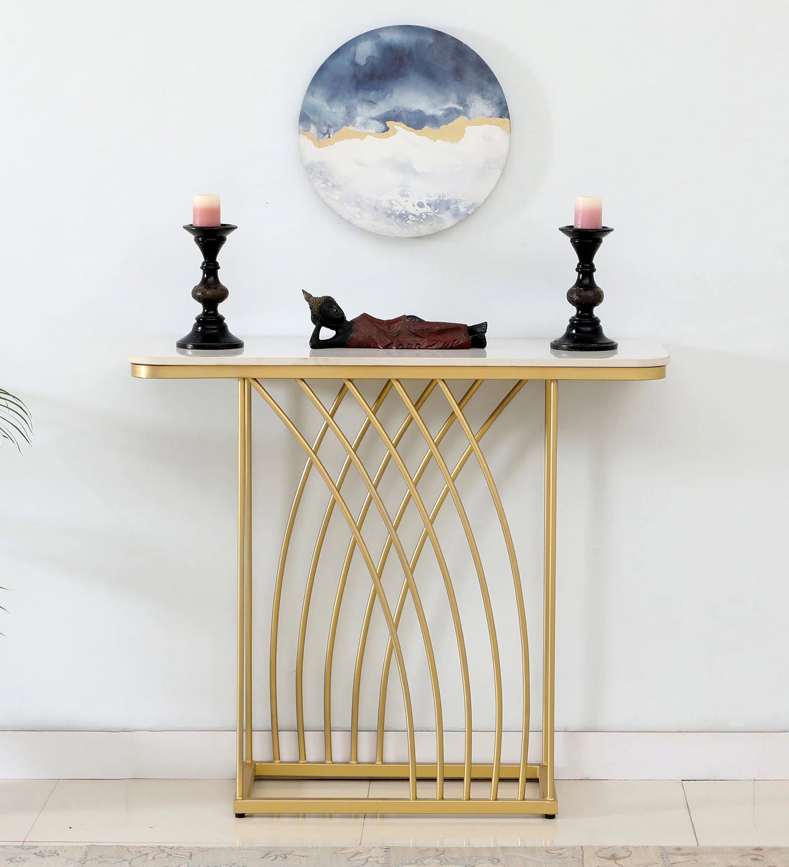 Kisco Console Table In Stainless Steel 304 - Luxe Maple