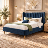 Knox Upholstered Bed In Blue