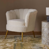 Butterfly Premium Accent Chair In Brooklyn Fabric white