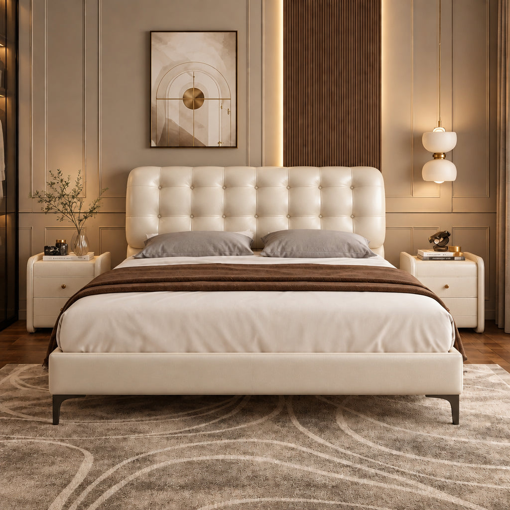 London Luxury Upholstered Bed In Leatherette