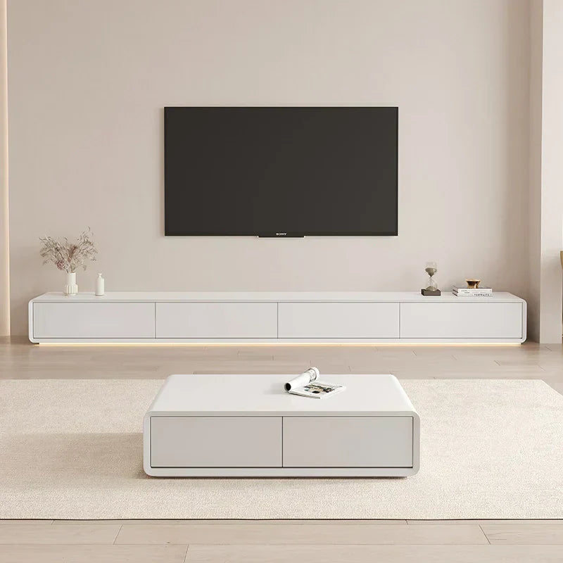 Kello Luxury TV Unit and Coffee Table in White Tv Unit