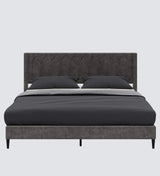 Madox Upholstered Non Storage Bed In Suede - Luxe Maple