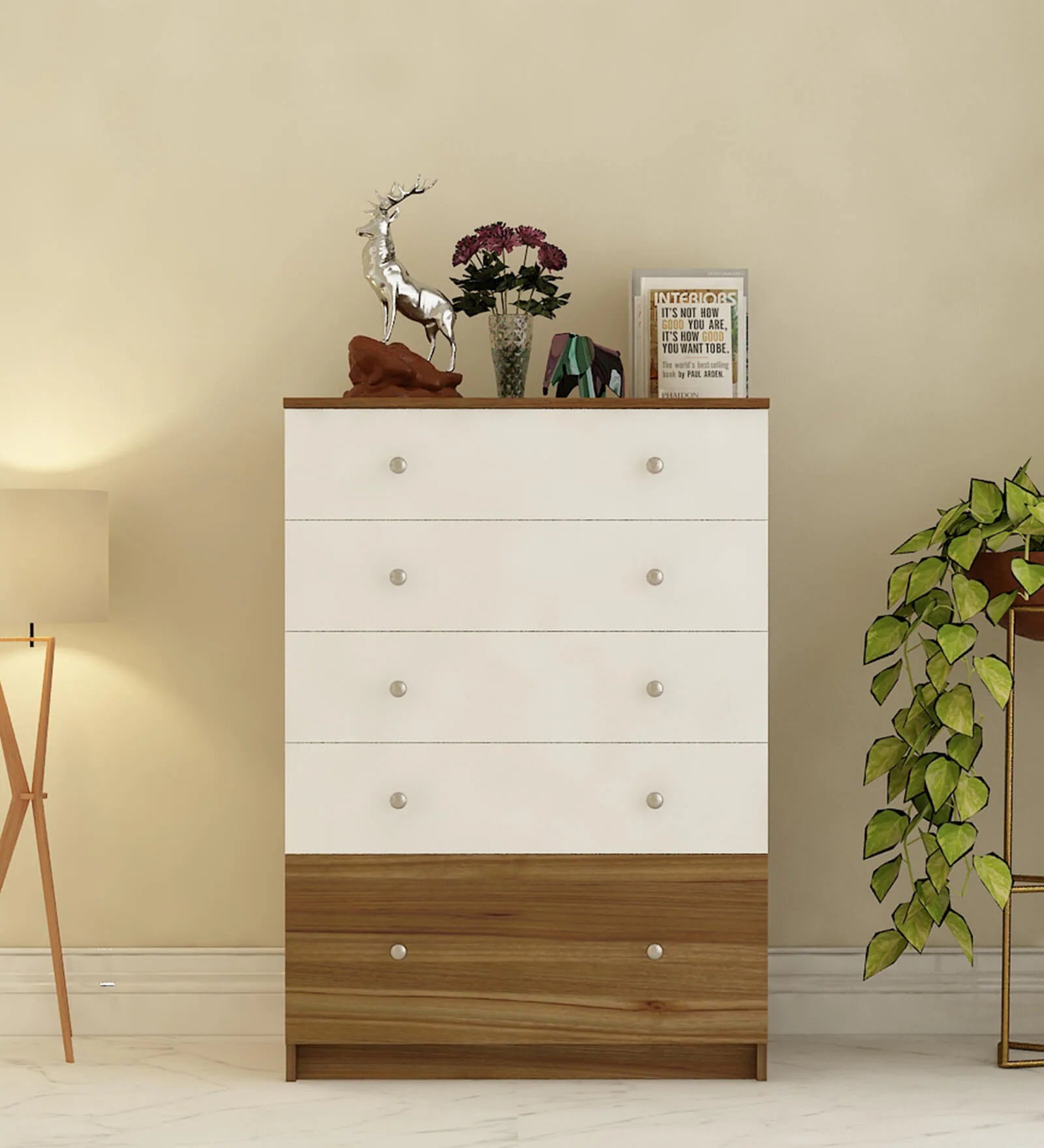 Magnum Chest Of Drawers In White - Luxe Maple