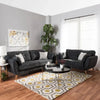 Baxton Straight Line Sofa Set in Suede - Luxe Maple