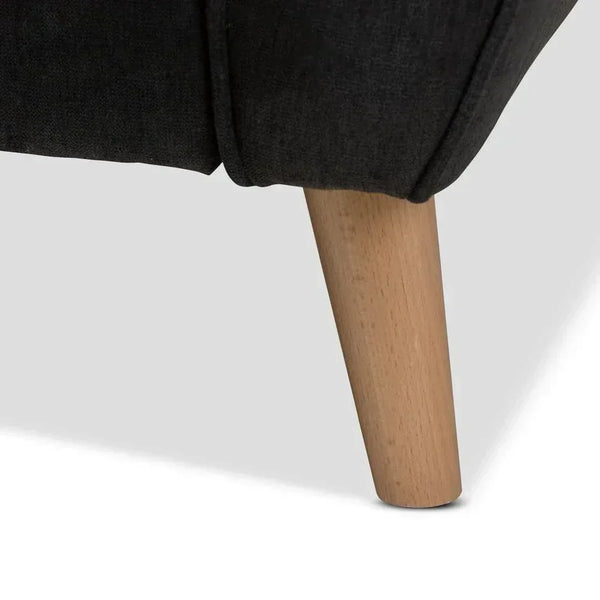 Baxton Straight Line Sofa Set in Suede - Luxe Maple