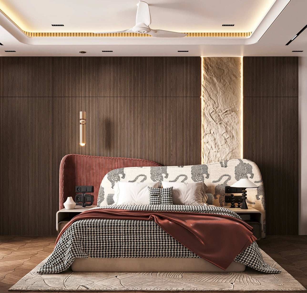 Moraco Premium Upholstered Bed In Suede With Side Tables King Pro