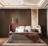Moraco Premium Upholstered Bed In Suede With Side Tables King Pro