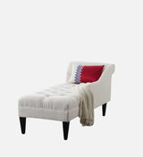 Mosco Velvet Chaise Lounger in White - Luxe Maple