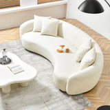 Nextra Curved Sofa Set In Suede - Luxe Maple