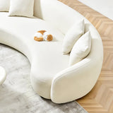 Nextra Curved Sofa Set In Suede - Luxe Maple