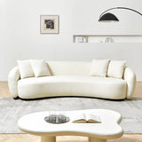 Nextra Curved Sofa Set In Suede - Luxe Maple 3 Seater