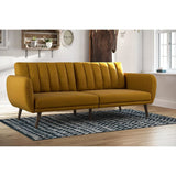 Brittan Luxury Mid-Century Sofa In Suede Yellow