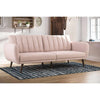 Brittan Luxury Mid-Century Sofa In Suede Peach