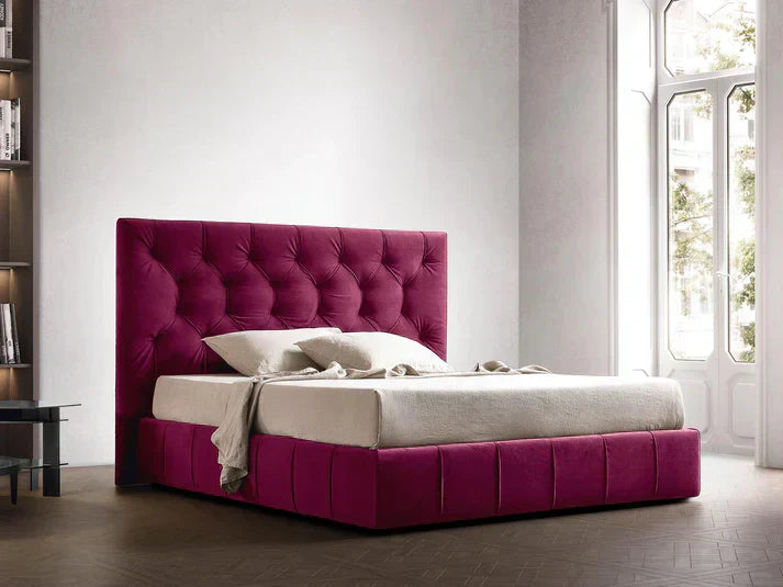 Oppo Quilt Luxury Upholstered Bed in Suede | Luxury Bed - Luxe Maple