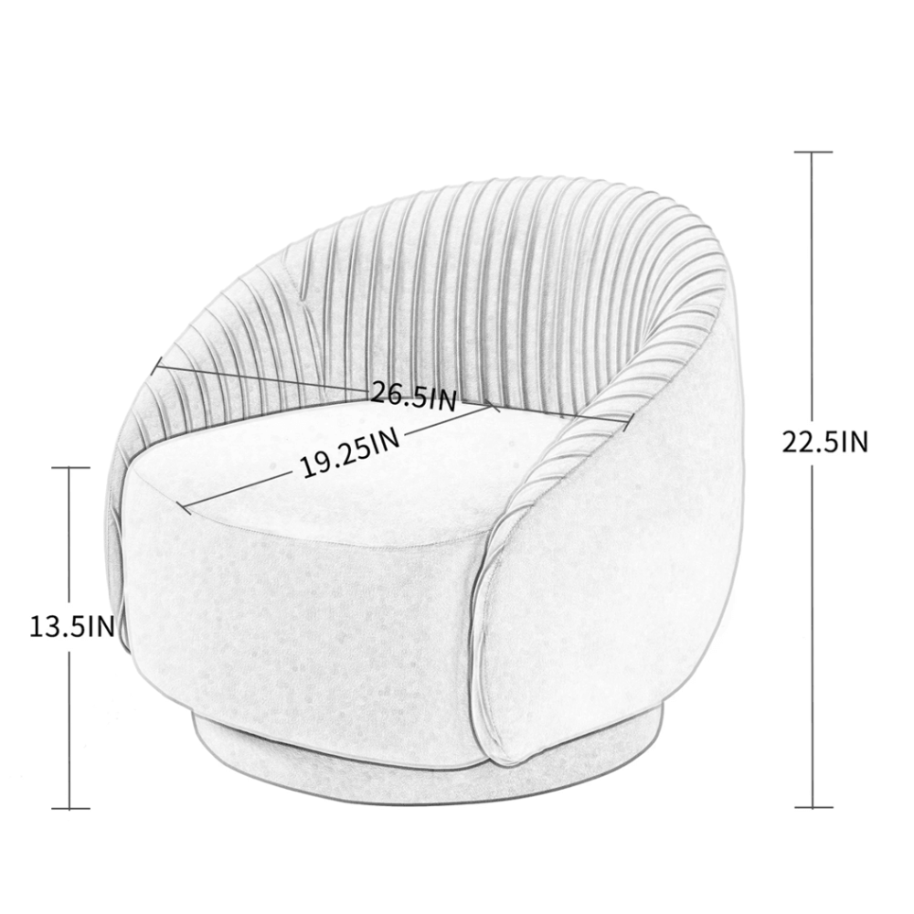 Barrel Arm Chair Embossing Fleece Upholstered Accent Sofa Chair