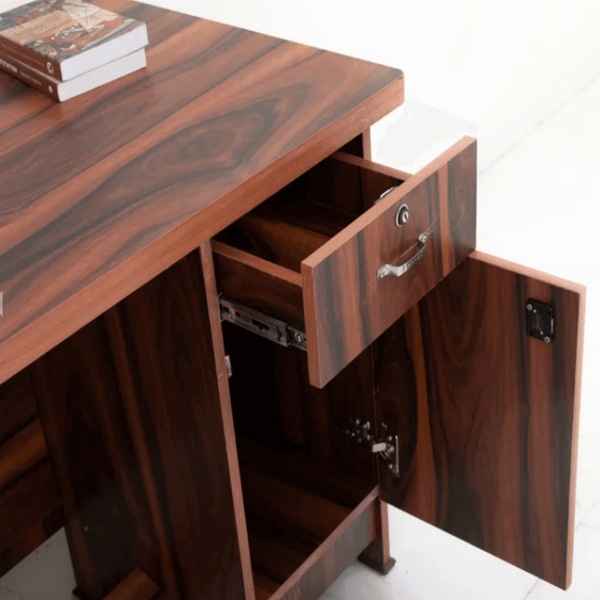 Amorini Study Table in Walnut Colour by Cupboard - Luxe Maple