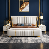 Relexo Luxury Upholstered Bed in Leatherette white