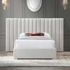 Longline Premium Upholstered Bed In Suede White