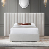 Longline Premium Upholstered Bed In Suede White