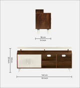 Skido Tv Unit In White & Walnut - Luxe Maple