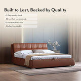 Stanford Premium Upholstered Bed In Leatherette - Luxe Maple
