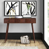 Tie 3 Door Study Table In Solid Wood - Luxe Maple