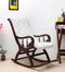 Trance Solid Wood Rocking Chair In Green Suede - Luxe Maple