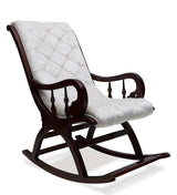 Trance Solid Wood Rocking Chair In Green Suede - Luxe Maple