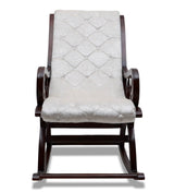 Trance Solid Wood Rocking Chair In Green Suede - Luxe Maple