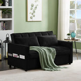 Kelvin Sofa Cum Bed In Suede Black