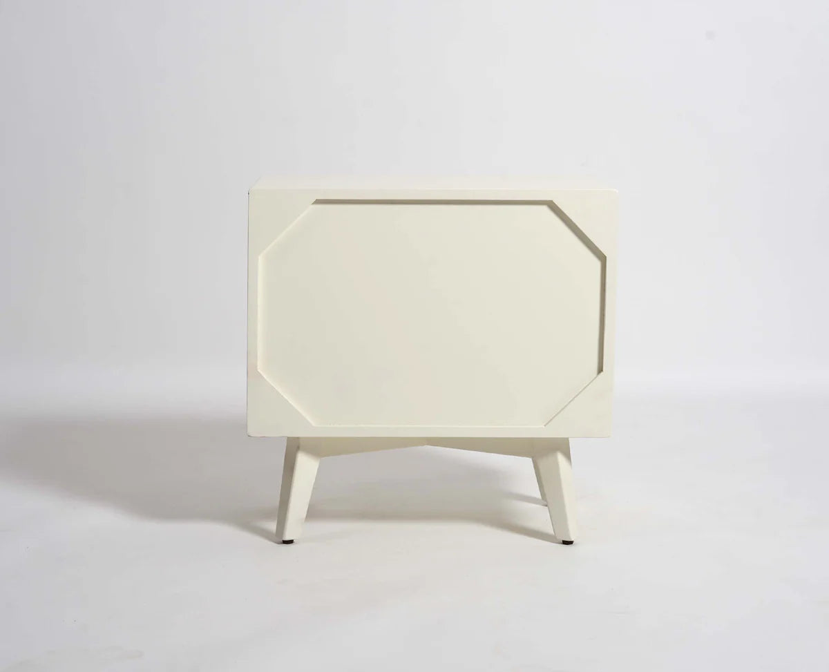 Uniline PU Polished Bedside Table - Luxe Maple
