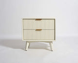 Uniline PU Polished Bedside Table - Luxe Maple
