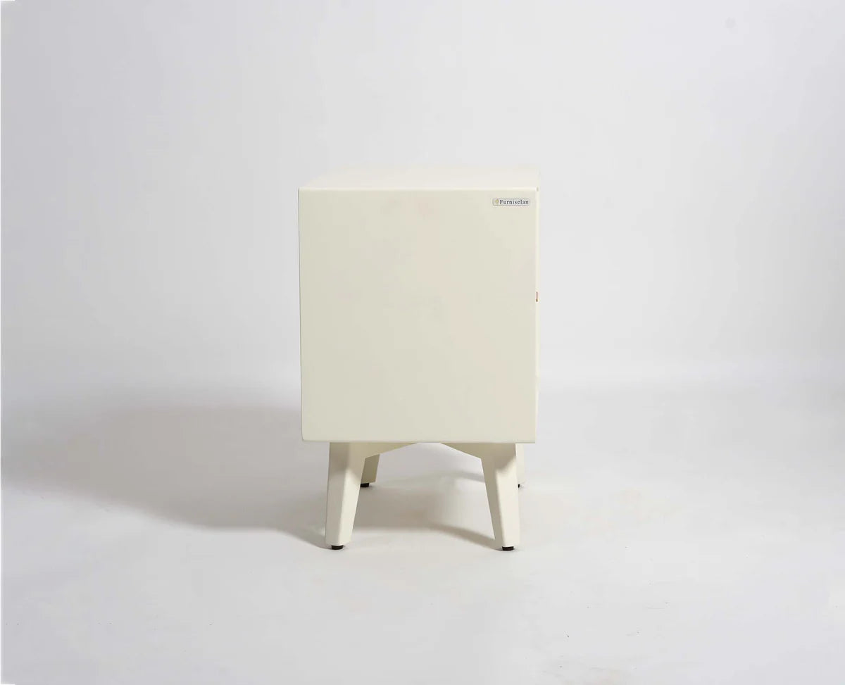 Uniline PU Polished Bedside Table - Luxe Maple