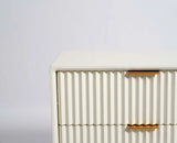 Uniline PU Polished Bedside Table - Luxe Maple