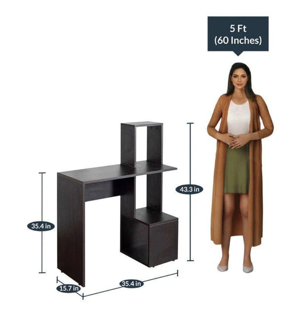 Mozo Study Table in Wenge Color - Luxe Maple