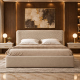 Vivo Luxury Upholstered Bed in Suede