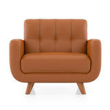 Wave Leatherette Sofa Set - Luxe Maple