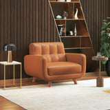 Wave Leatherette Sofa Set - Luxe Maple 1 Seater